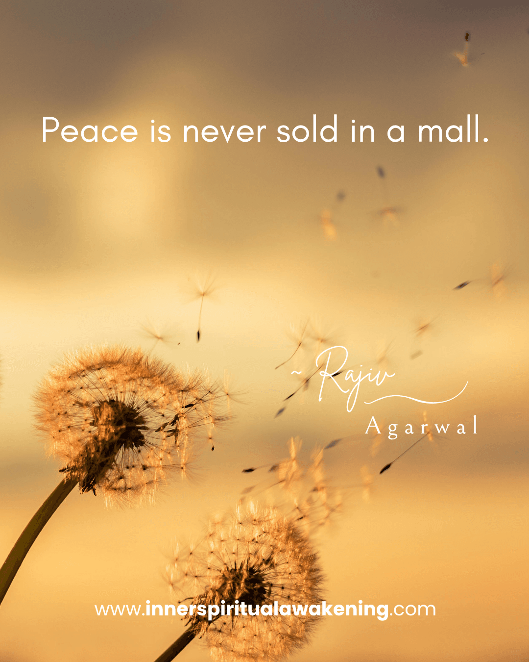 21 Peace is never sold in a mall