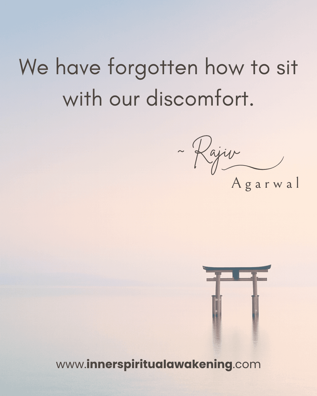 30 We have forgotten how to sit with our discomfort