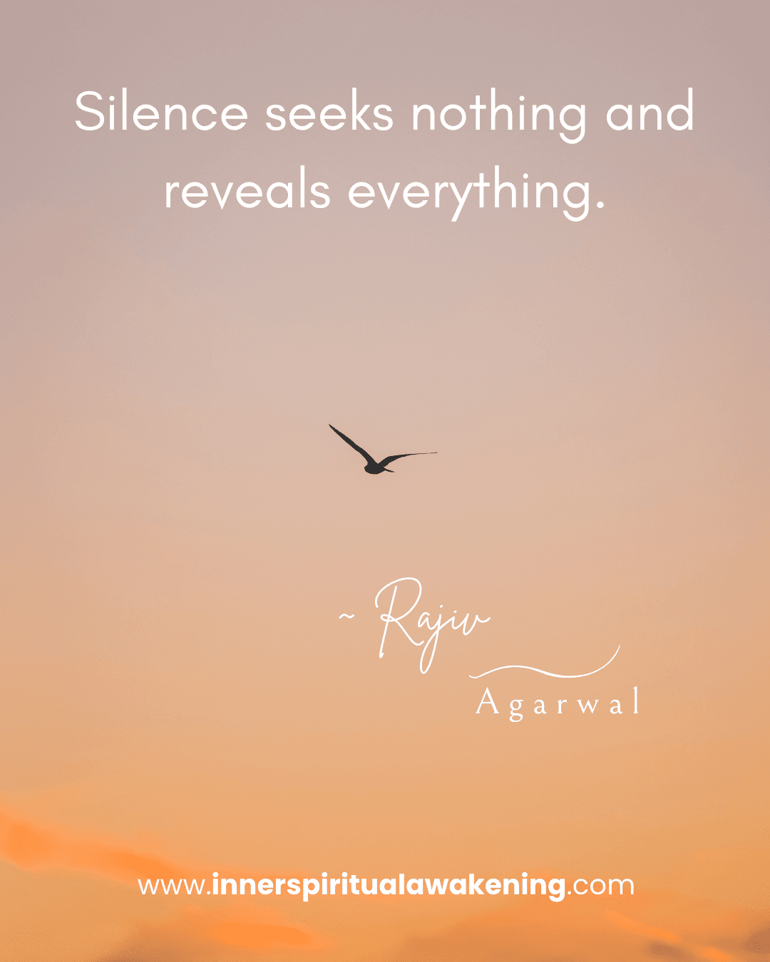 52 Silence seeks nothing and reveals everything