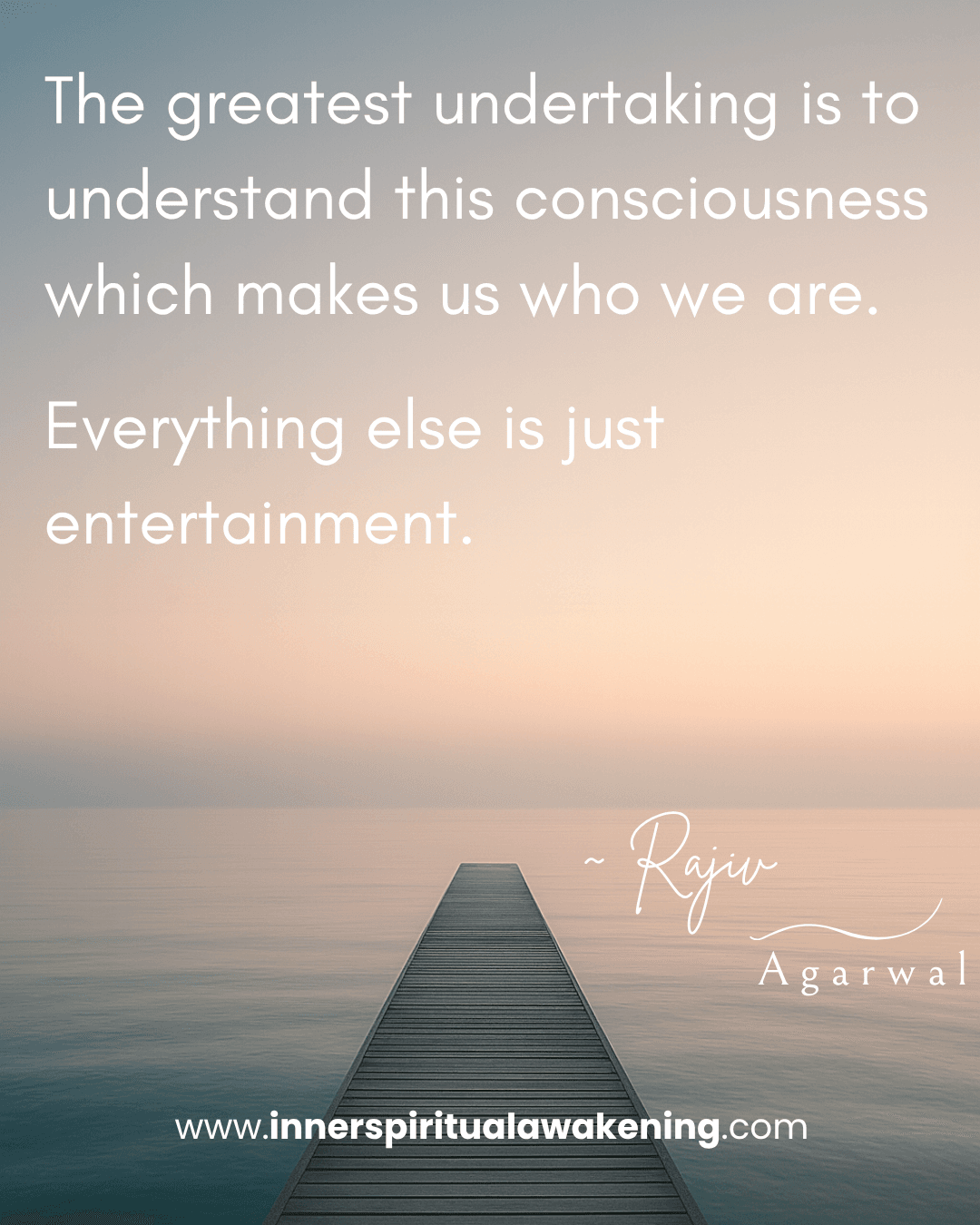 6_The greatest undertaking is to understand this consciousness which makes us who we are. Everything else is just entertainment